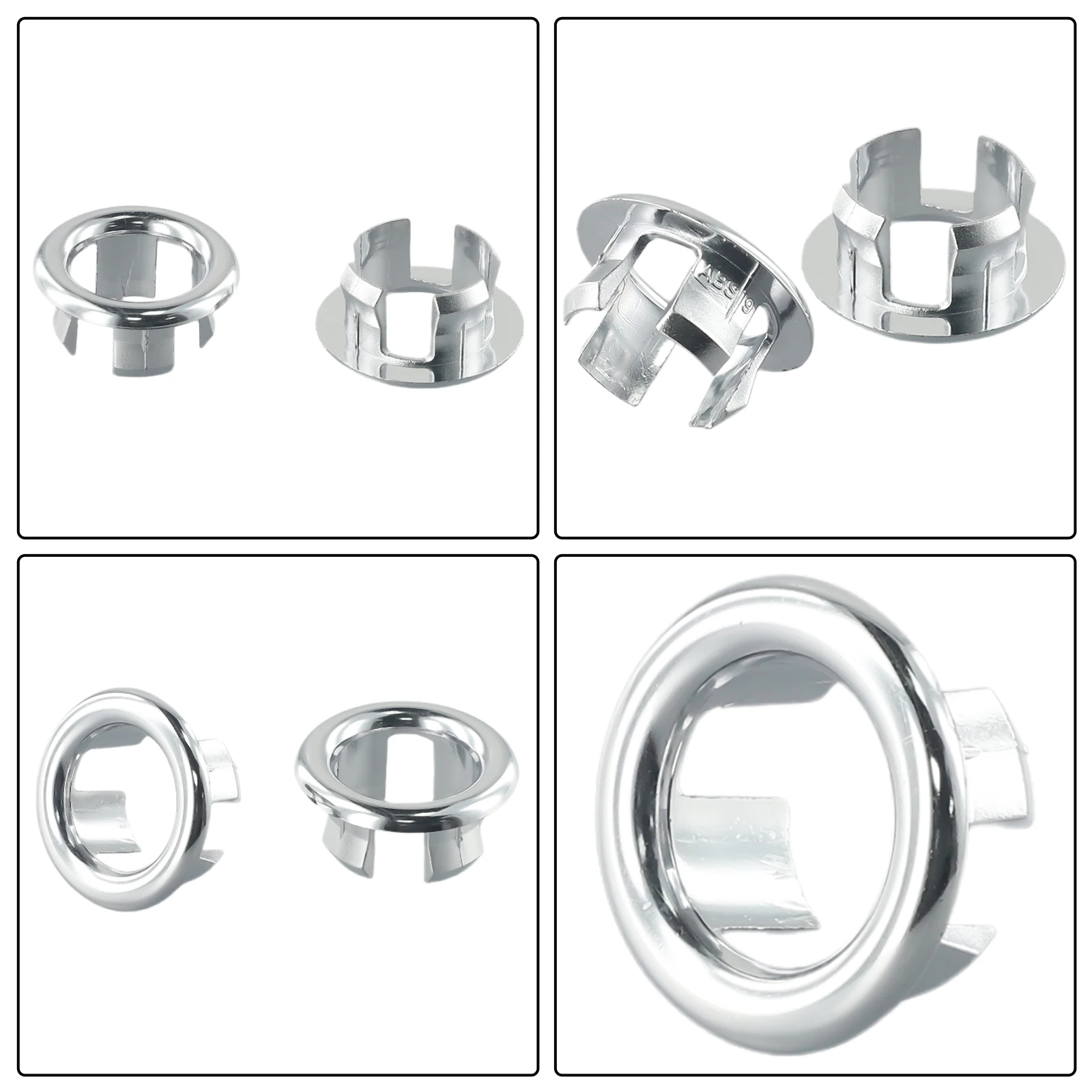 2pcs Bathroom Basin Sink Overflow Ring Chrome Hole Cover Cap Inserts Round Bathroom Ceramic Basin Overflow Ring Сифон