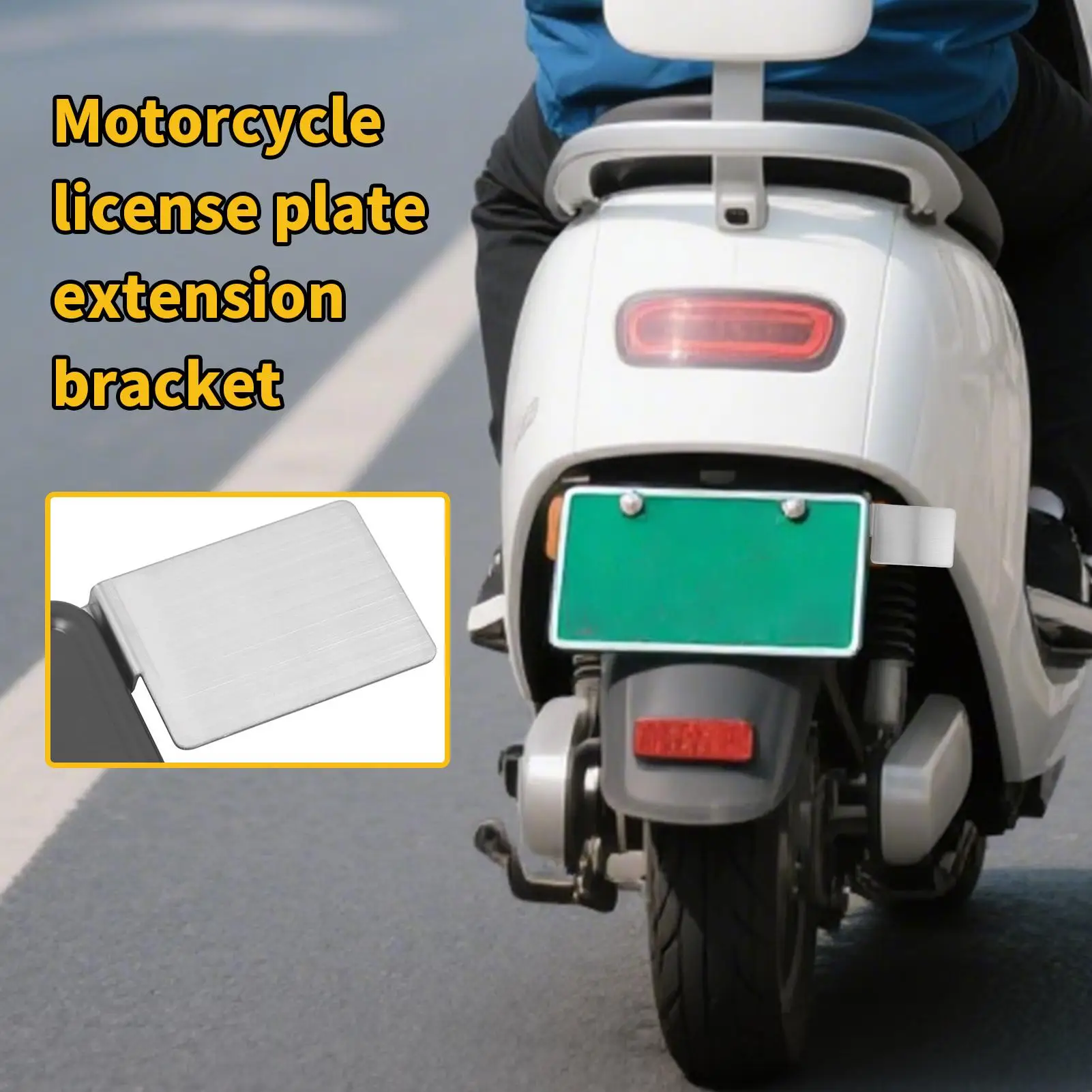 دراجة نارية لوحة ترخيص قوس لوحة ترخيص تمديد جبل الفولاذ المقاوم للصدأ دراجة نارية الخلفية علامة دعم ل سكوتر كهربائي #3