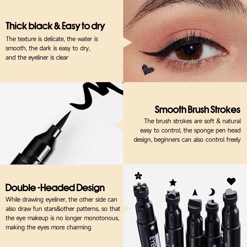 Seal Eyeliner, Liquid Eyeliner, Waterproof and Quick Drying, Multiple Choices, Eye Cosmetics Eyeliner Stamp  Eye Liner