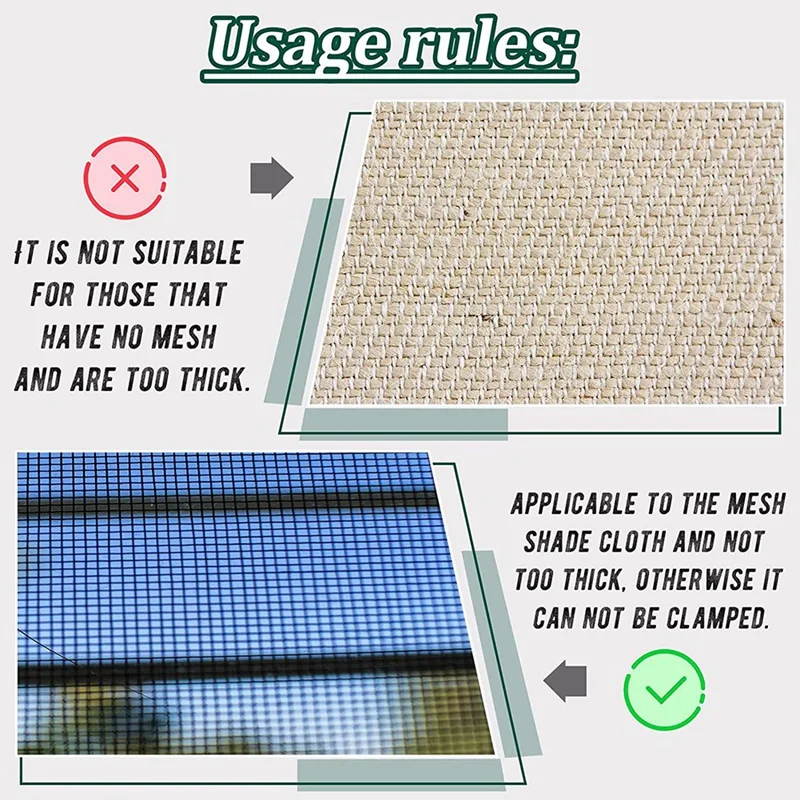 Sun Shade Net Clip Garden Tools Greenhouse Shade Cloth Fix Clamp Plastic Grommet Fence Netting Installation Hook