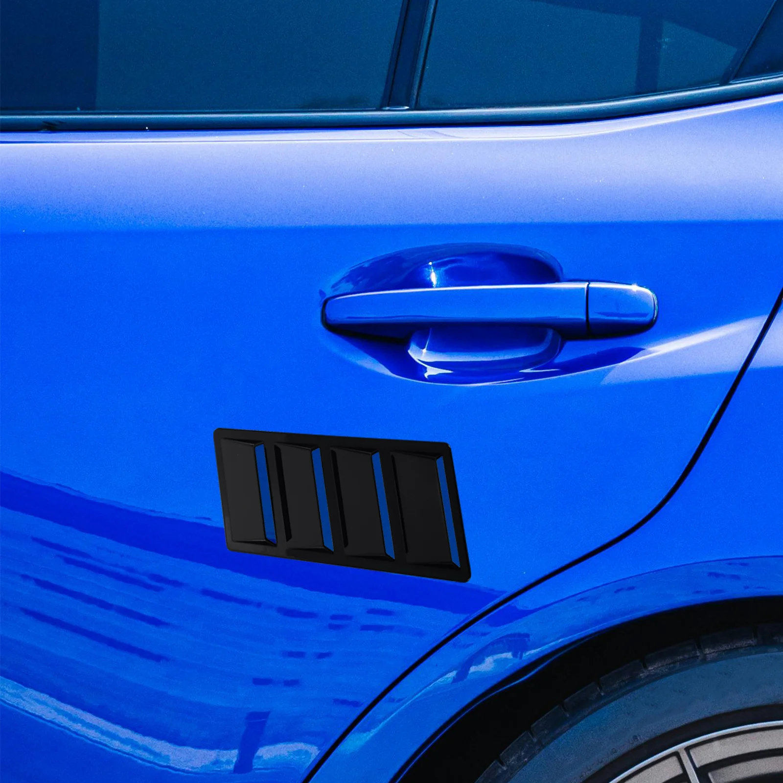 

2Pcs Car Hood Vent Trim Shark Gill Design Aggressive Look Durable ABS Material Simple Adhesive Installation Wide Compatibility