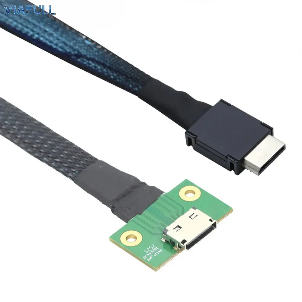 OCuLink SFF-8611 4i 42Pin to SFF-8612 4i Female Cable, 24Gbps PCIe SAS Server High-Speed Adapter, 32AWG Copper Wire Harness