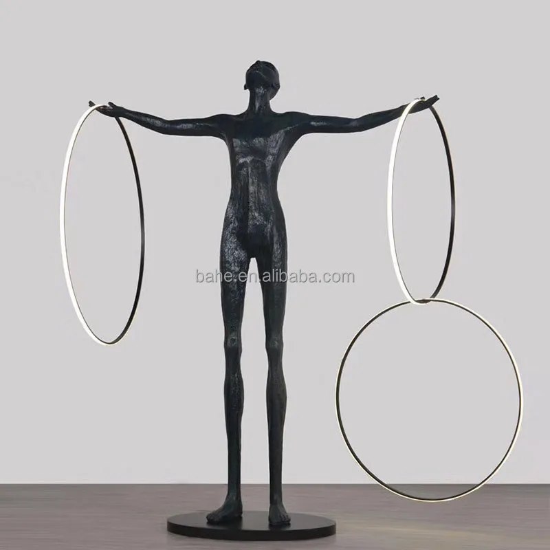 HFBH Modern Resin Human Body Floor Lamp Standing Floor Lamp For Hotel Led Lamp Living Room Outdoor Sculpture Floor Lamps