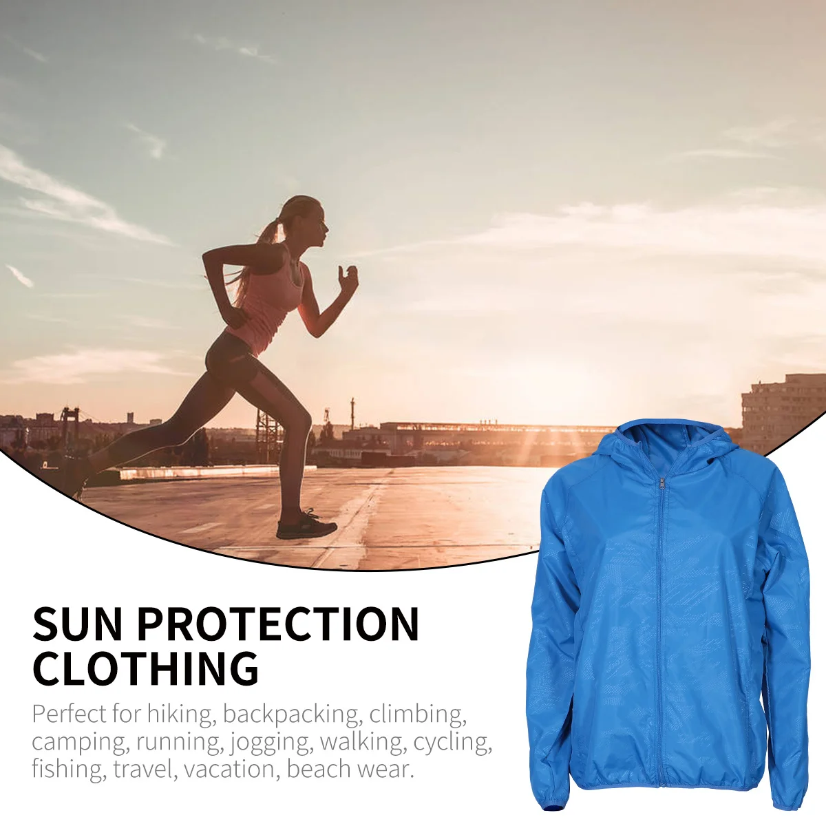

Anti-Uv Coat for Men and Women Blue Xl Portable Foldable Sun Protection Clothing Breathable Windproof Rain Resistant Summer