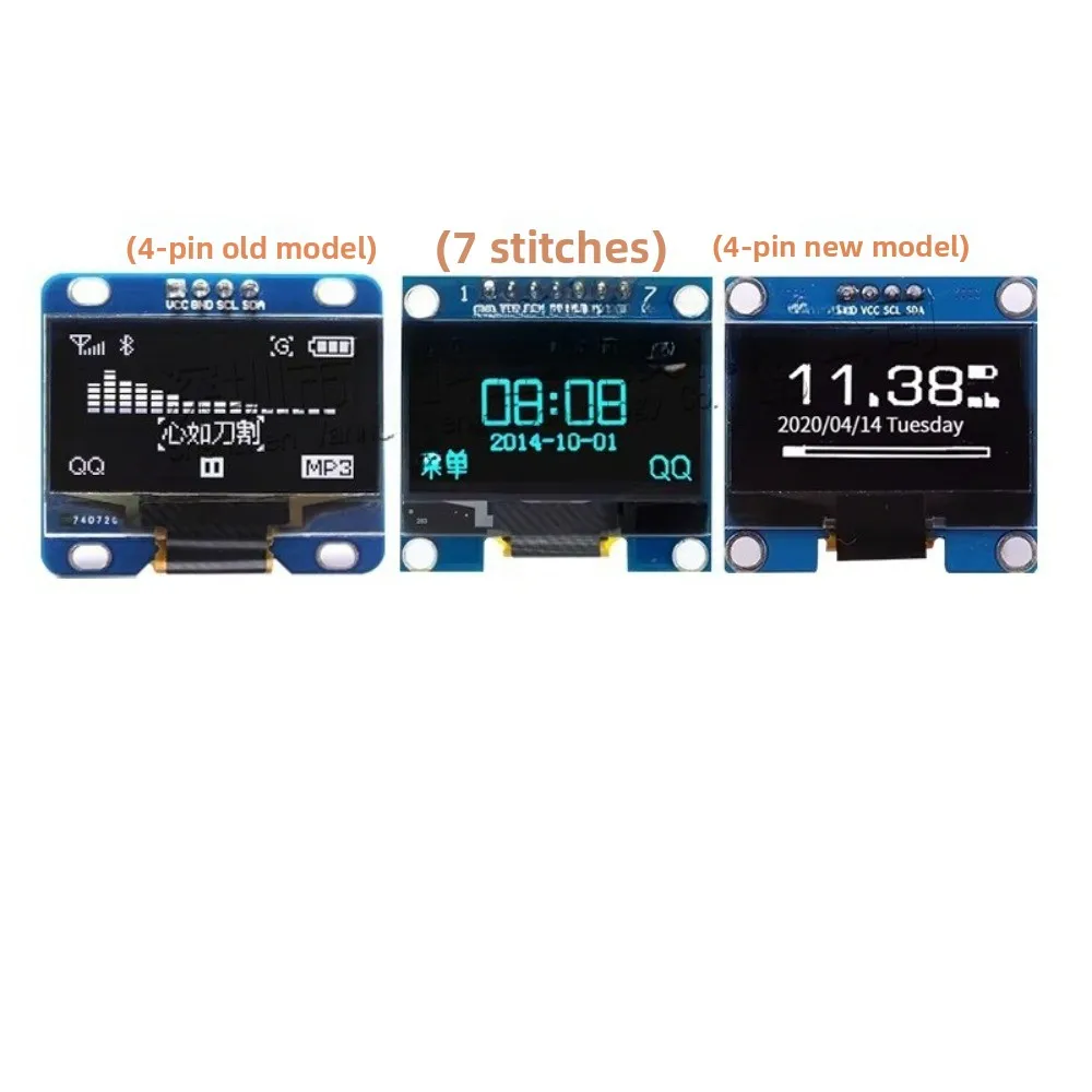 1.3 - inch White/Blue 12864 OLED LCD Display Module with I2C/IIC Communication, 4 - pin or 7 - pin