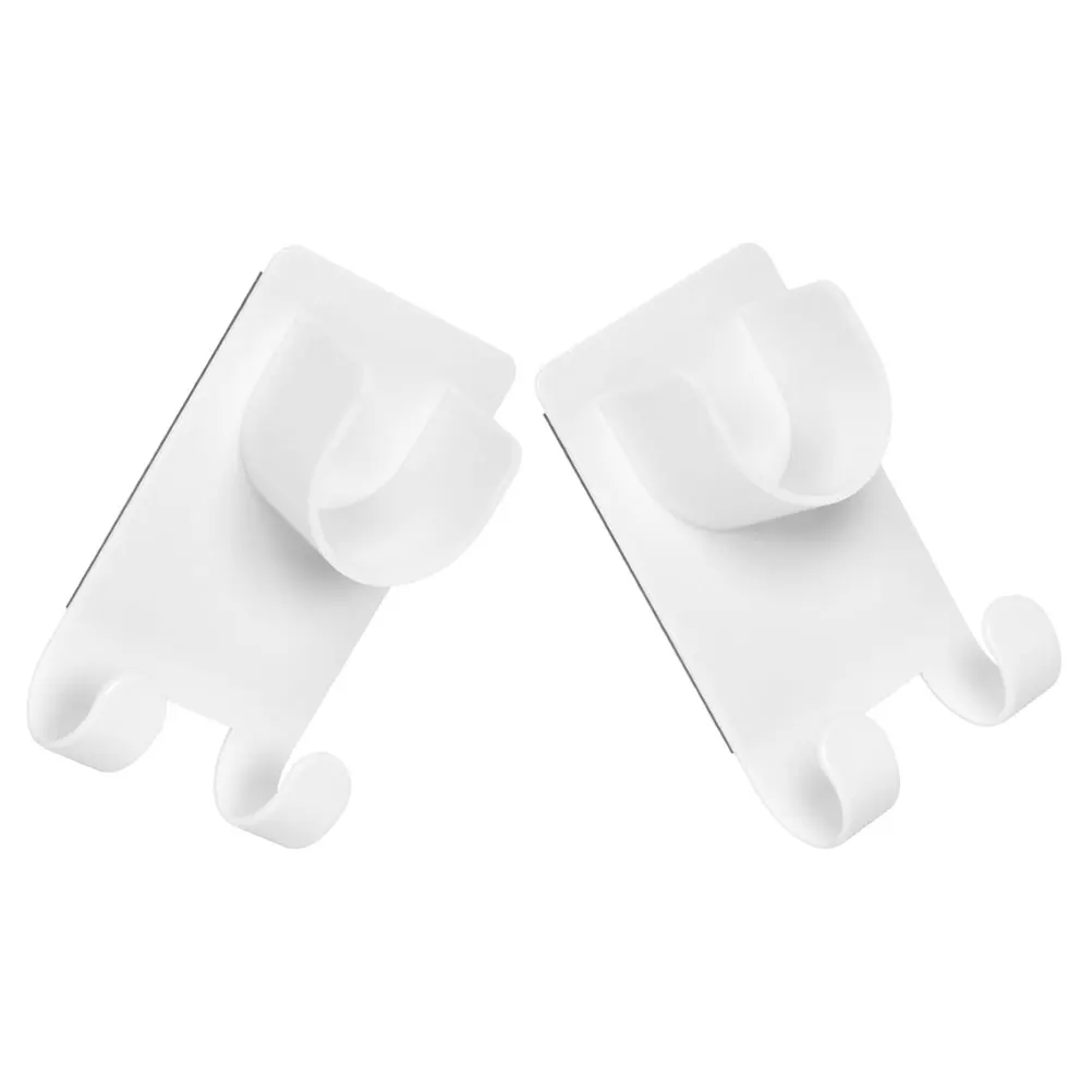 

2pcs Double Hook Pole Support Large Size No Drilling Bathroom Kitchen Closet Holder Bracket Strong Adhesive Practical Easy Use