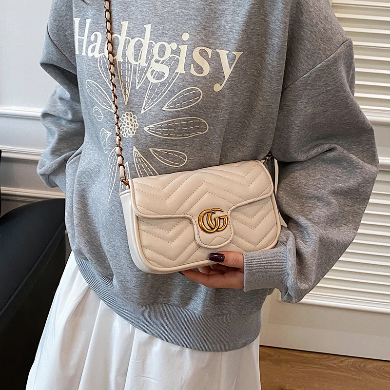 Elegant Leather Classic Designer Paris Letter Logo Diaper Bags Women'S Fashionable Crossbody Bag Luxury Brand