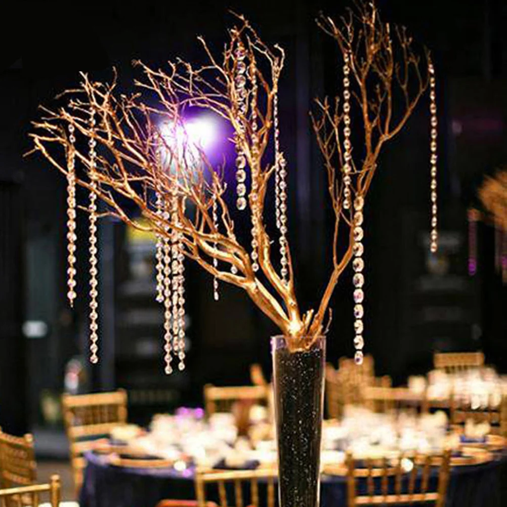 شفافة الاكريليك الخرز ستراند مثمنة تصميم واضح كريستال الخرز سلسلة الزفاف الزفاف دش الطرف الديكور #1