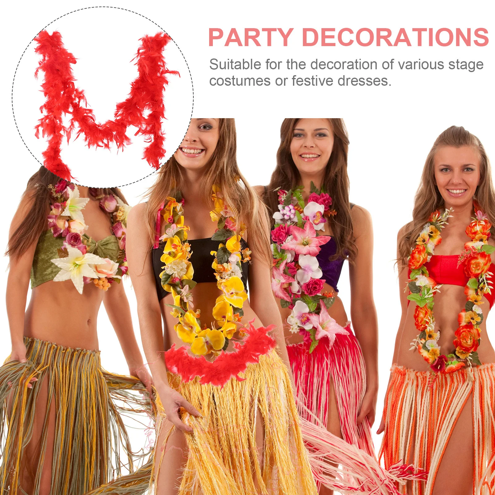 보아 경량 1920년대 파티 의상 액세서리 여성용 가면 무대 장식 로어링 20년대 플래퍼