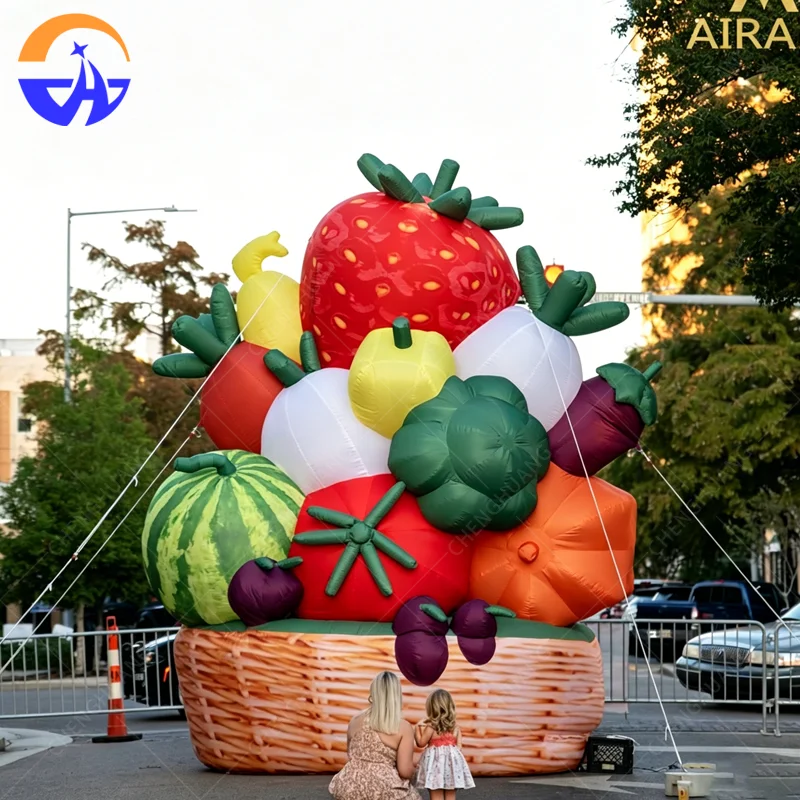 

Delicious Inflatable Vegetable Basket Model Customized Inflatable Fruit Combination for Lawn Display