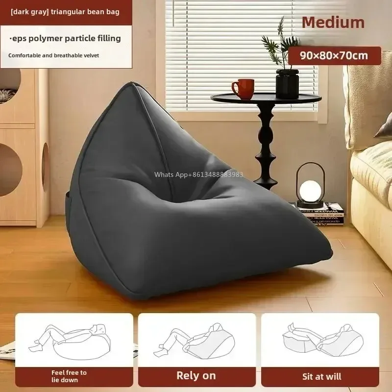 HOT Internet Celebrity Lazy Sofa Tatami Triangle Bean Bag Can Lie Down Can Sleep Dormitory Balcony Bedroom Comfort Leisure Chair