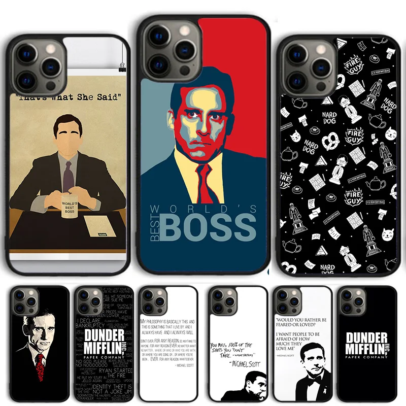 Michael Scott The Office Humor Phone Case Cover For iPhone 15 16 14 13 12 Pro Max mini 11 Pro Max XS X XR Plus Coque