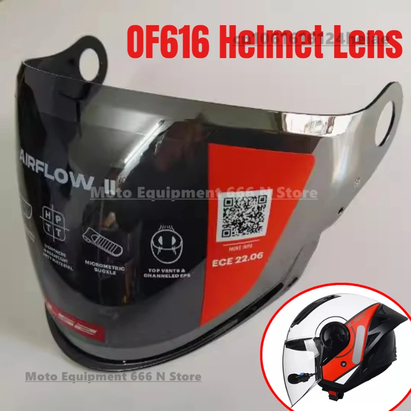 Original LS2 OF616 Helmet Lens,transparent Helmet Lens,electroplated Color Electronic Red Visors,helmet Accessories