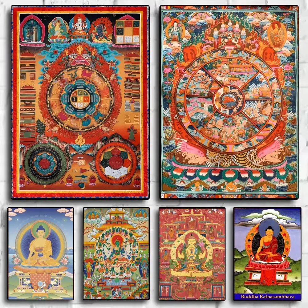 Bodhisattva Buddha Poster HD selbstklebende Wandaufkleber Wandgemälde | Aufkleber für Schlafzimmer und Wohnzimmer | Heimdekoration, Geschenk