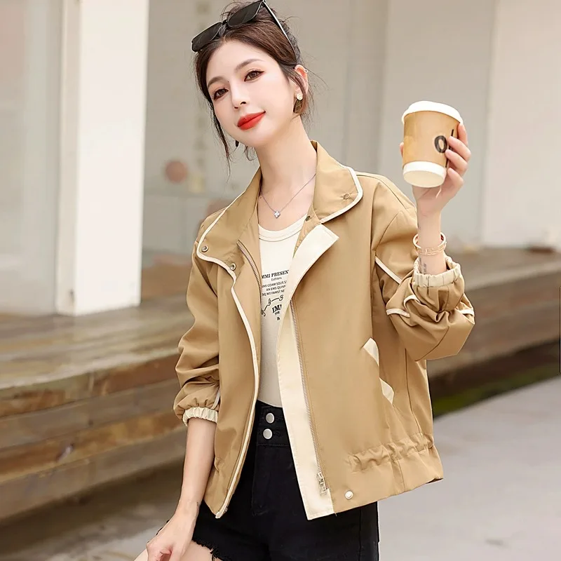 

Женское стеганое джето Ele ort, свободное повседневное пальто с лацканами контрастного цвета, модное осеннее новое поступление