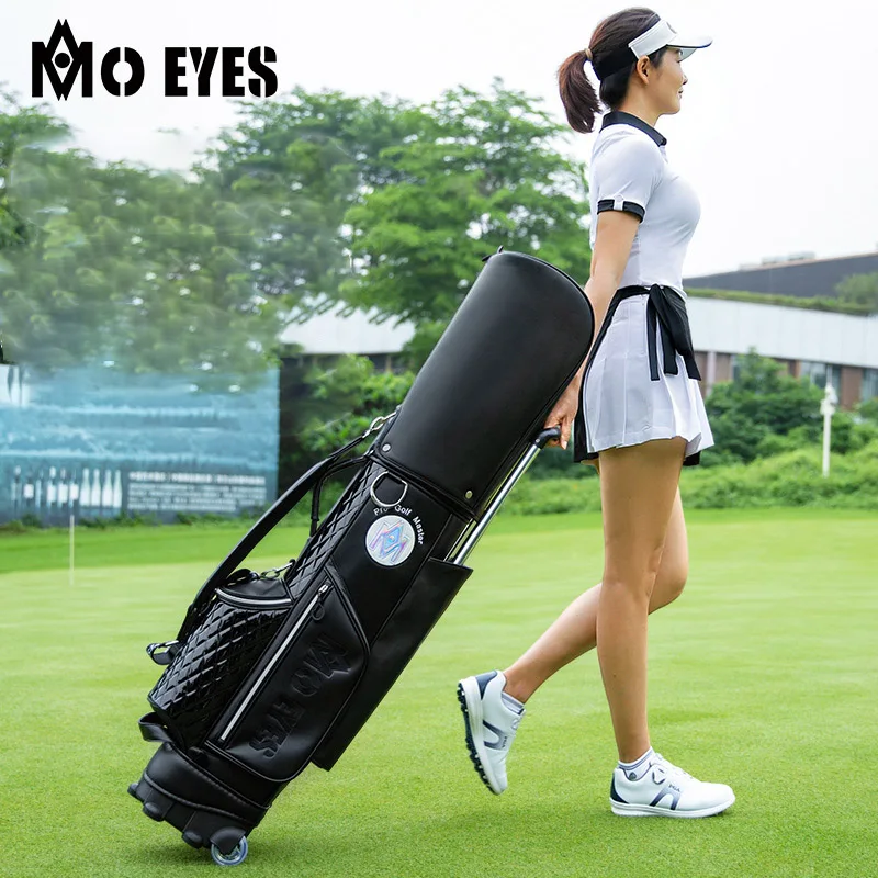 PGM MO EYES Golf Bag Women Trolley Tug Club Bags Portable Pulley Travel Pack with Pull Rod Ultra-light Waterproof