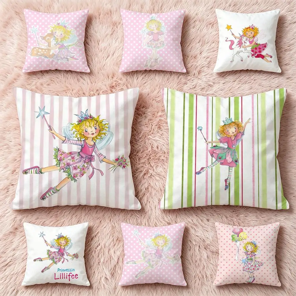 Princess Lillifee Cushion Cover Pillow Multi‑size Short Plush Pillow Cute Simple Style For Living Room Bedroom Birthday Gift