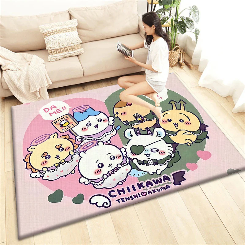 Cartoon chiikawa print Carpet, Living room Bedroom floor mat Kitchen mat Bedroom Mat,bedroom decor birthday gift Yoga mat