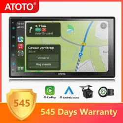 ATOTO Uniwersalne radio samochodowe 2 Din 7-calowy ekran dotykowy Stereo samochodowe z bezprzewodowym Carplayem Android Auto GPS Bluetooth Head Unit F7 WE