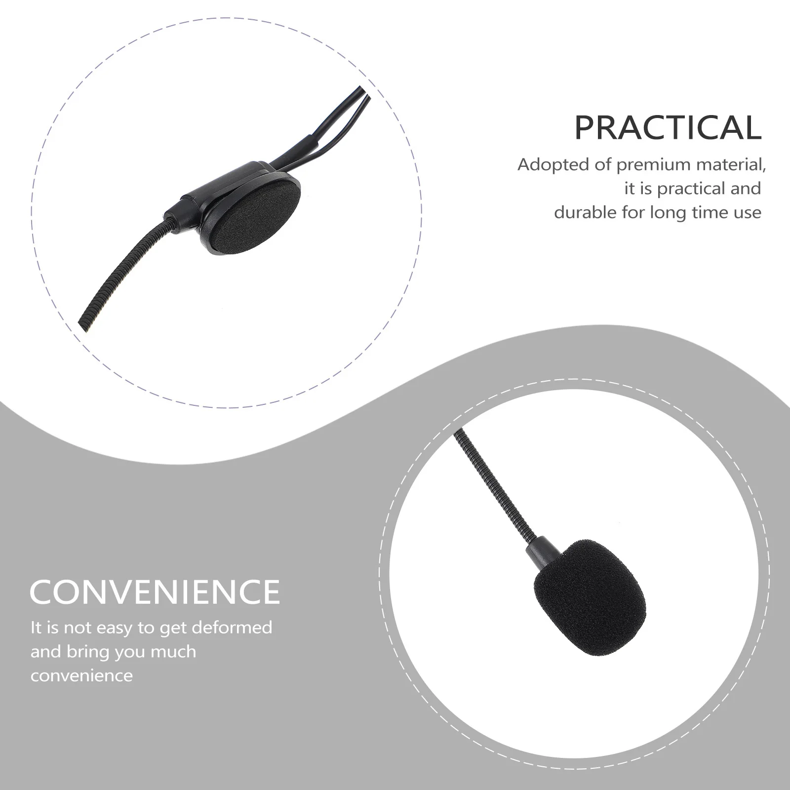 

Wired Microphone 3.5mm Screw Locking Headwear Condenser Mic Lightweight Copper Sound Spread High Shielding Comfortable Sponge