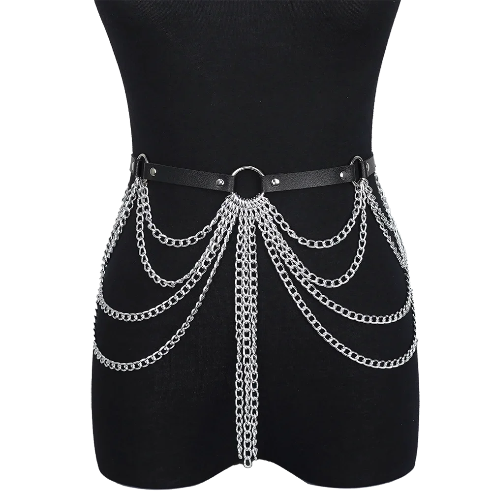 

Women Sexy garter Belt Leather Harness Waists Leg Harness Gothic Jewelry Body Chain Punk Leather Gothic Waist Belt Clothing Acce