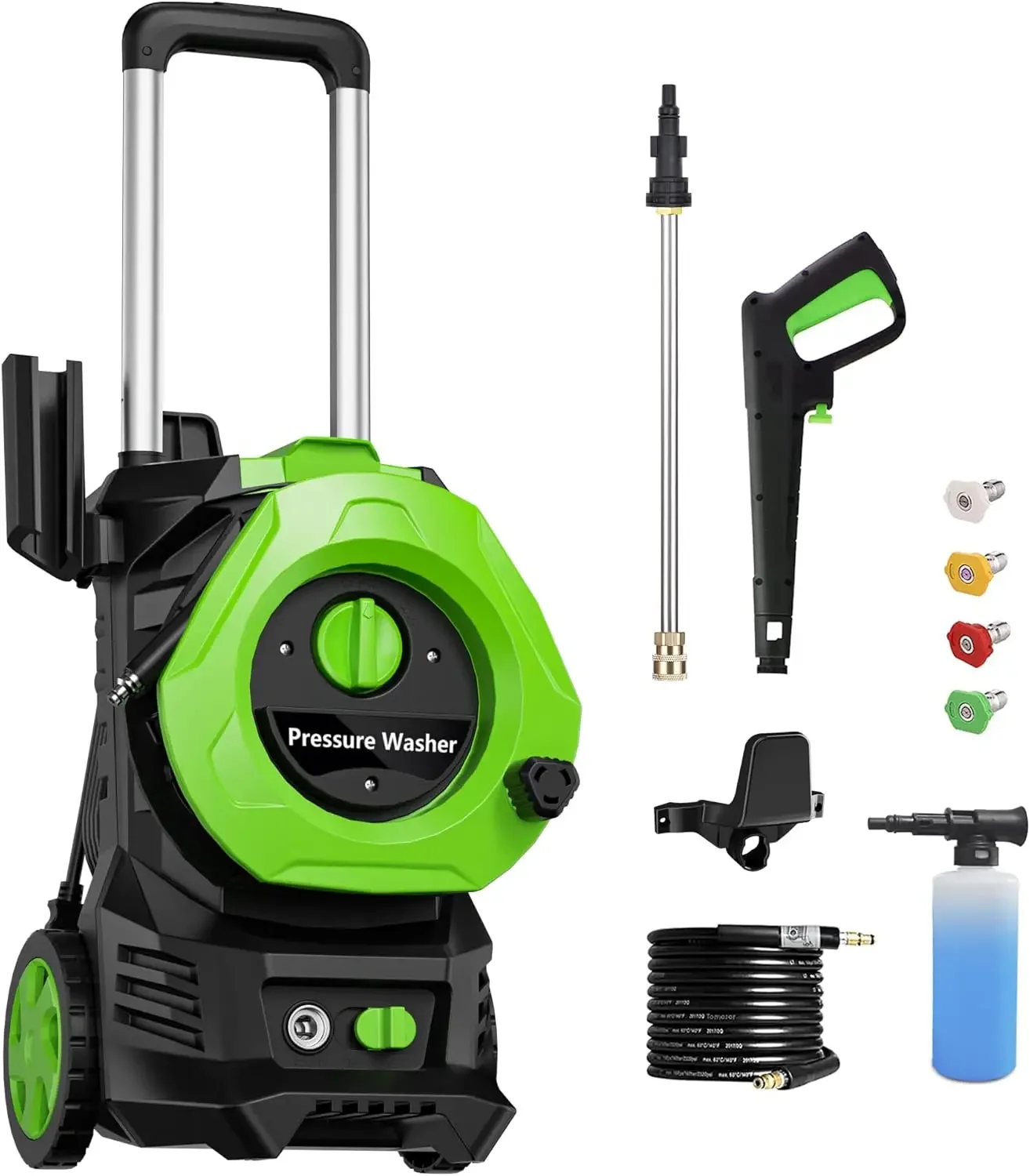 

Powerful Electric Pressure Washer 4800PSI Max 2.9 GPM, Electric Powered with 4 Quick Connect Nozzles, 25FT Hose, Soap Tank