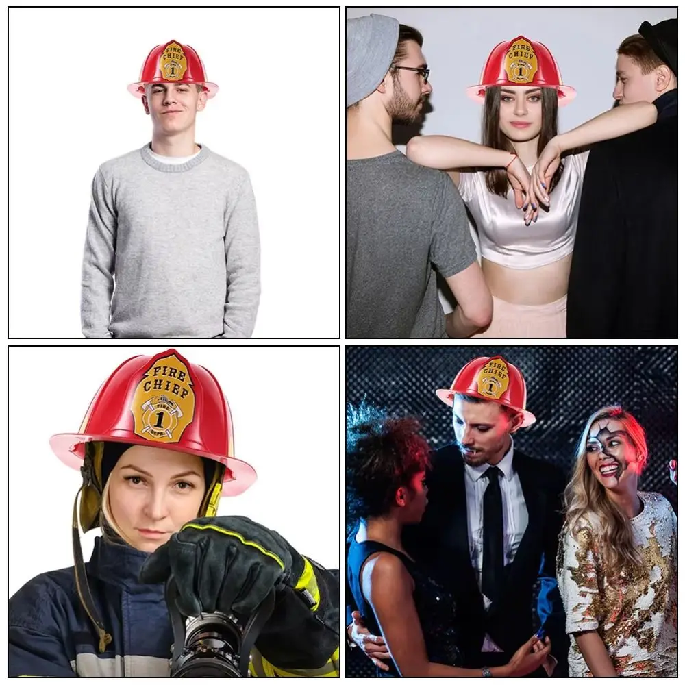 Fireman Hat Simulation Fireman Hat Makeup Adjustable Fireman Safety Helmet Security Plastic Fireman Hat Game Players