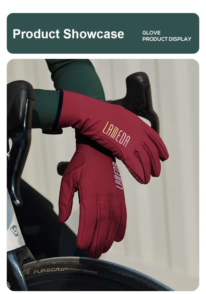 LAMEDA Winter-Fahrradhandschuhe Vollfinger Touchscreen Wasserdicht Winddicht Thermofleece Fahrradhandschuhe für Männer und Frauen bei Kaltem Wetter – Detail 12
