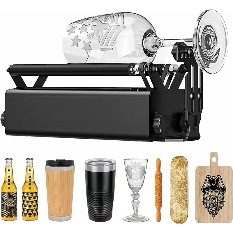 R3 PRO Rotary Engraver Y-axis Roller Engraving Module for Cylindrical Objects Wine Glass Tumbler Cans Box Round Pen