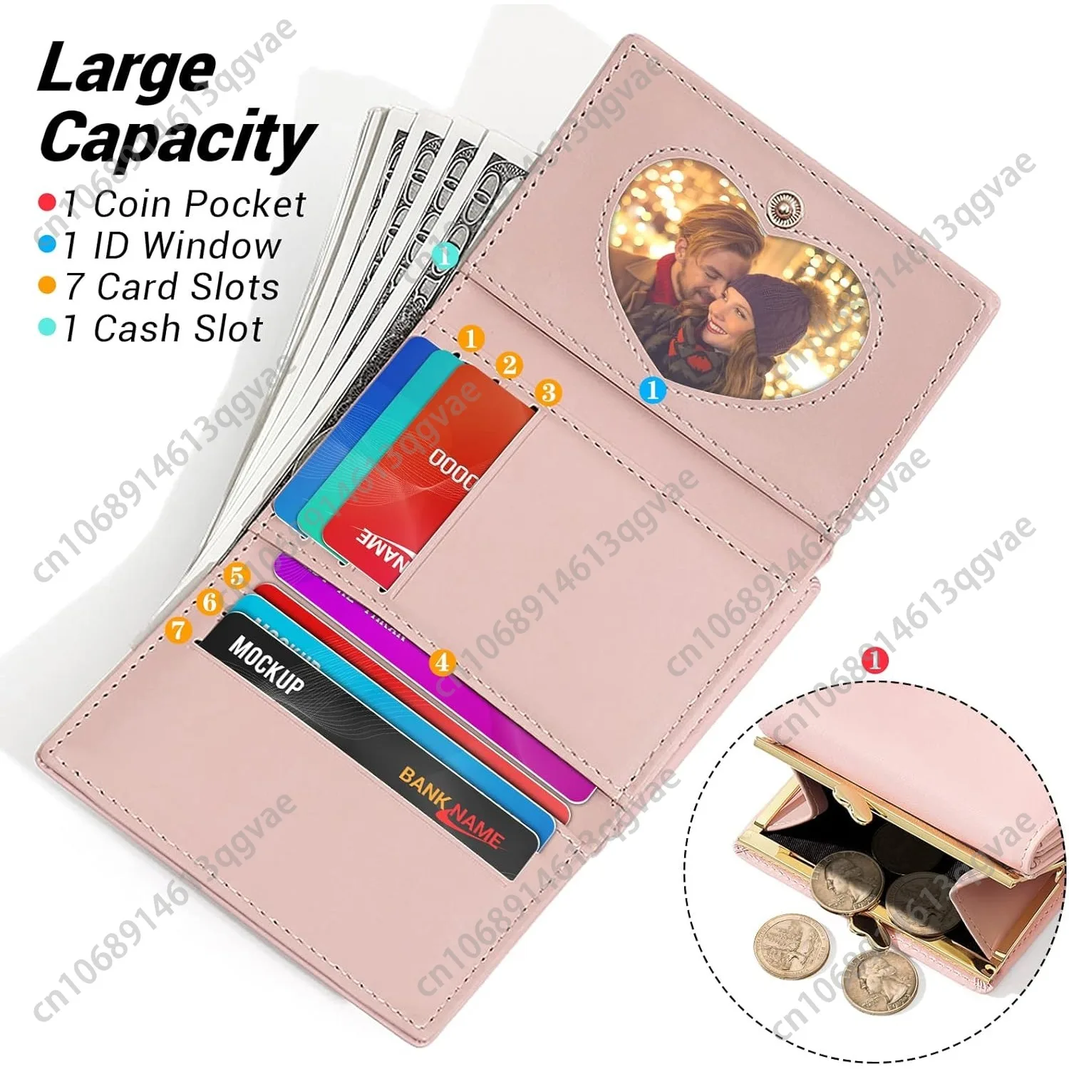 YINHEXI Wallet Card Holder, Small Bifold RFID Blocking Purse, Cute Small Leather Pocket Wallet for Women, Girls, Ladies (Baby Pi