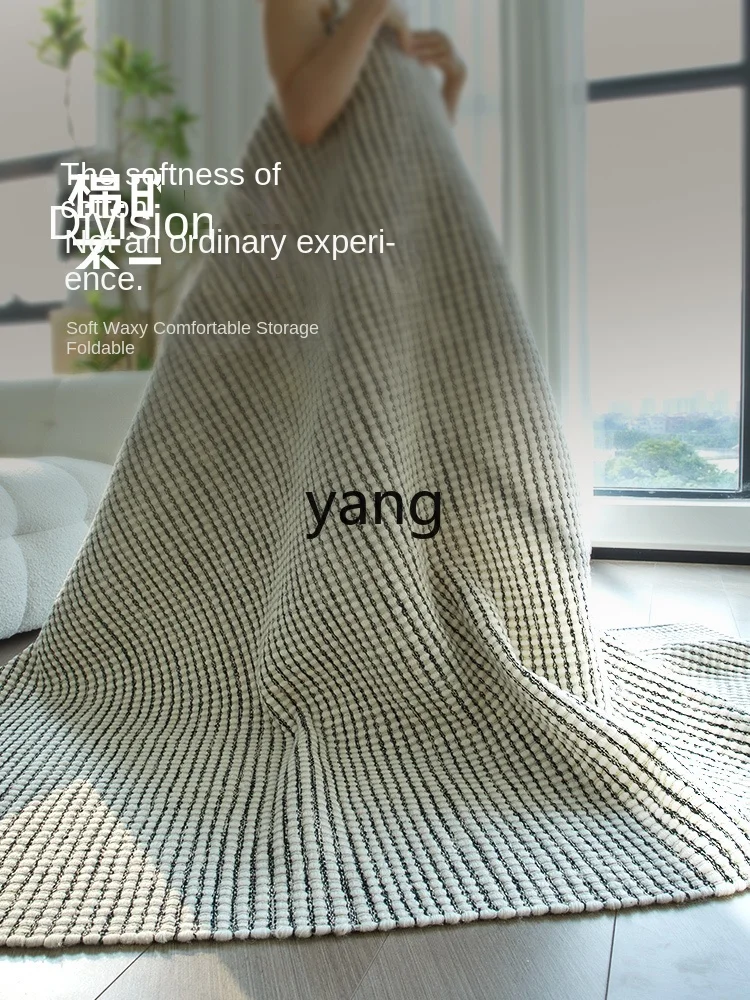 Yjq Glue-Free Double-Sided Pure Wool Carpet Hand-Woven Living Room Villa Light Luxury High-Grade