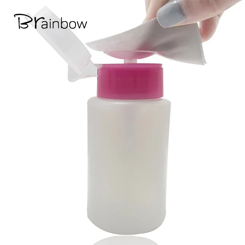 Brainbow 1pc Pump Polish Dispenser Nail Art Polish Cleaner Remover Empty Bottle 100ml Liquid Container Beauty Accessories Tools