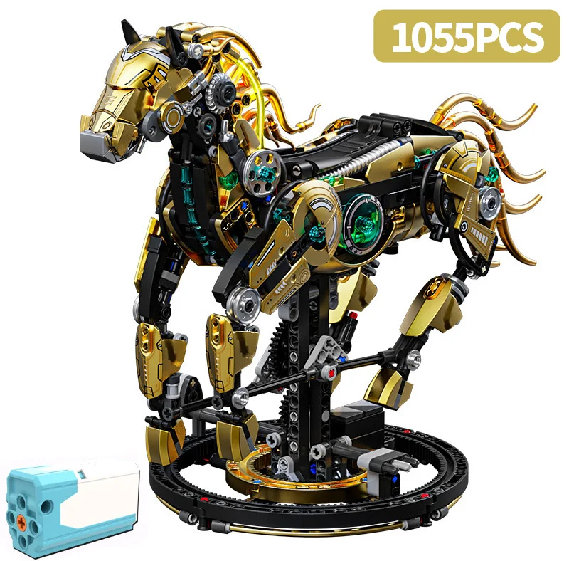 

Creative Mechanical Horse Building Blocks APP Light Remote Control Technical Bricks MOC Educational Toy Kit for Adults Kids Gift