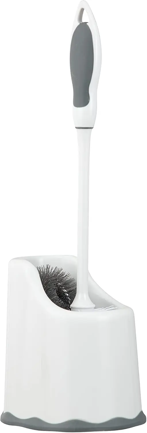 

Toilet Bowl Brush and Holder with Under Rim Cleaner, Non-Scratch Bristles for Bathroom Cleaning