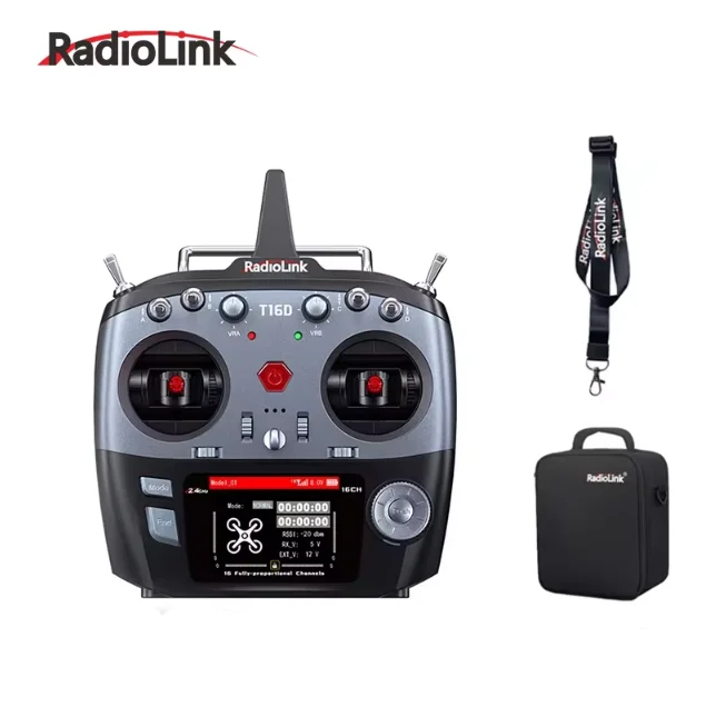 

Радиопередатчик RadioLink T16D, пульт дистанционного управления, 16 каналов, 2,4 ГГц, с приемником R16F, пульт дистанционного управления для БПЛА, FPV, пульт дистанционного управления для автомобиля