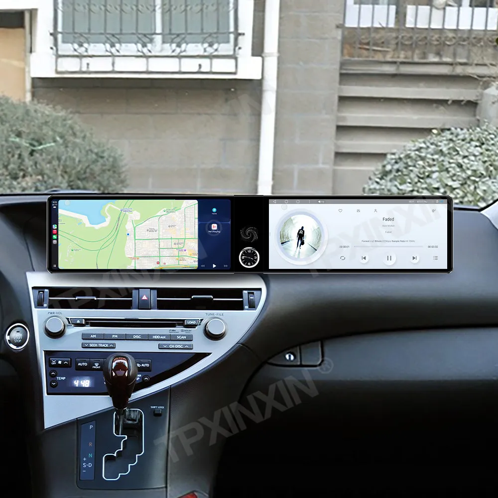 

12.3'' Двухэкранный автомобильный радиоприемник для Lexus RX300 RX330 RX350 2003-2009, мультимедийный видеоплеер, стереосистема, GPS-навигация, Carplay, 4G