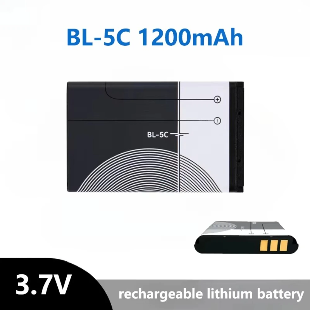 BL-5C BL5C 3.7V 1200mAh Lithium Phone Battery for Radio Nokia1100 1110 1200 1208 1280 1600 2600 2700 3100 3110 5130 6230 6230i