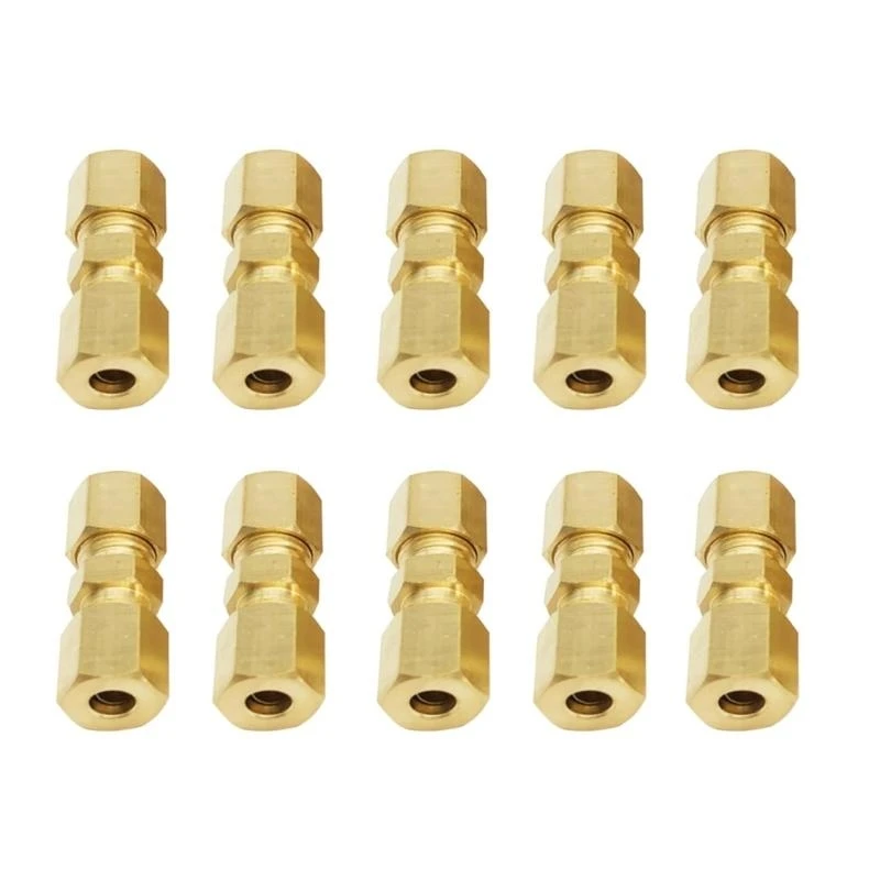 

10Pcs Brake Line Adapter Fittings 4.75mm Brake Line Connectors Compression Tube Fitting Assortment for Vehicle Repairing .X7AE