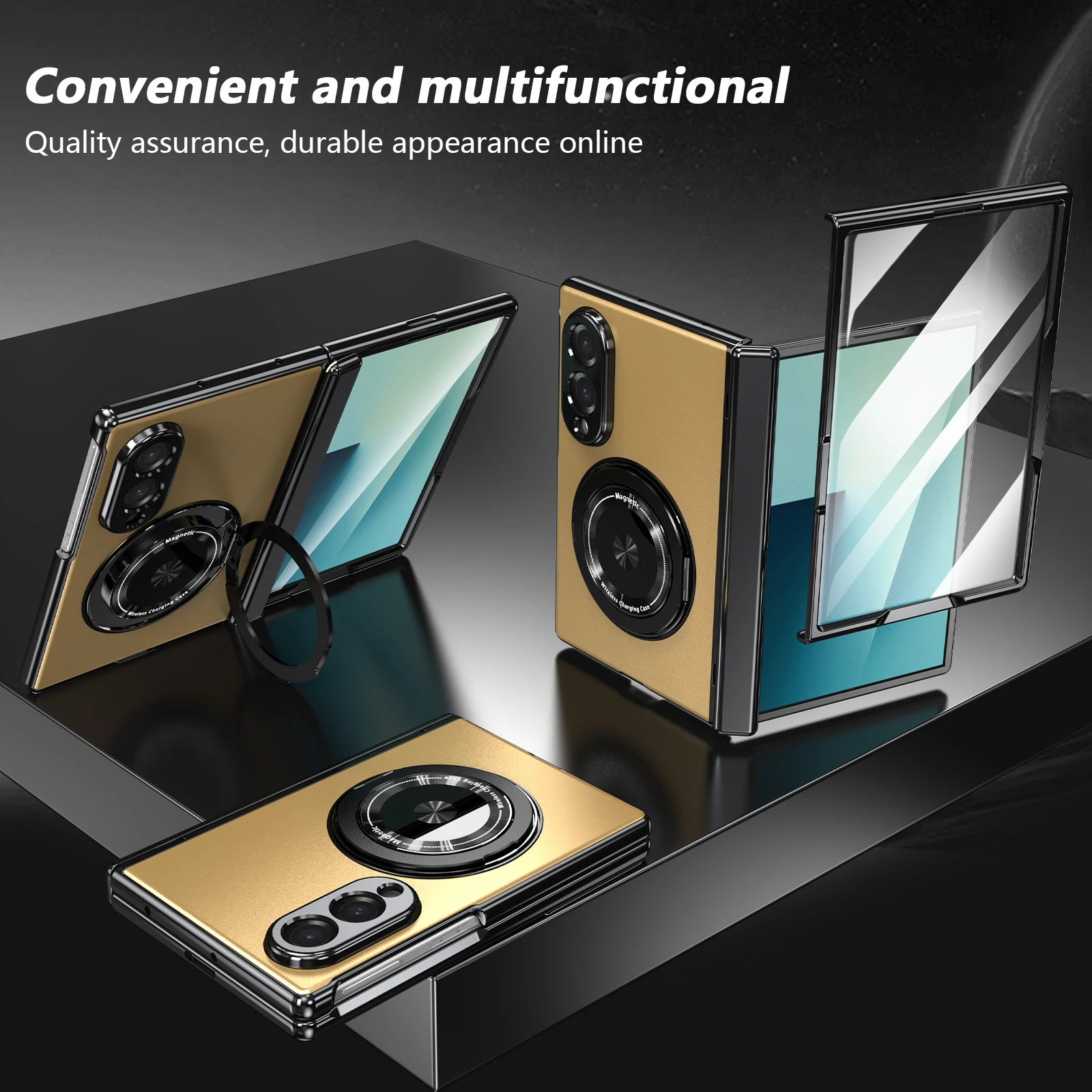 Magnetic Rotate Stand Case For Samsung Galaxy Z Fold 8 Ultra 7 6 5 4 3 Front Screen Glass Film Hinge Wireless Charging Cover