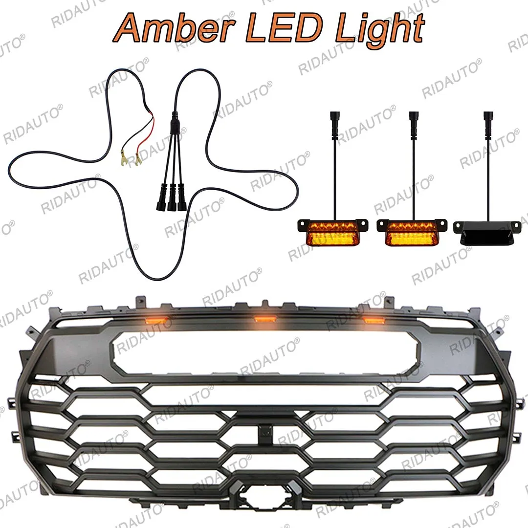 

Для TOYOTA TUNDRA 2022 2023 2024 Обновление Raptor Модифицированная решетка света DIY Янтарно-белая светодиодная лампа Raptor Light Светодиодный светильник DRL Lights