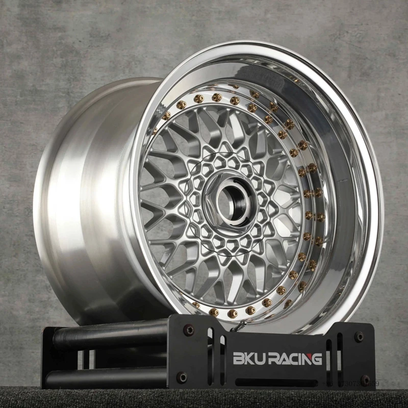 3 Piece 5x120 RS Wheels 17 18 19 Inch Rims Alloy Chrome Face Wheel for BMW M5 M3 E36 E32 E36 E38 E90 E60 F10 E92 view 4