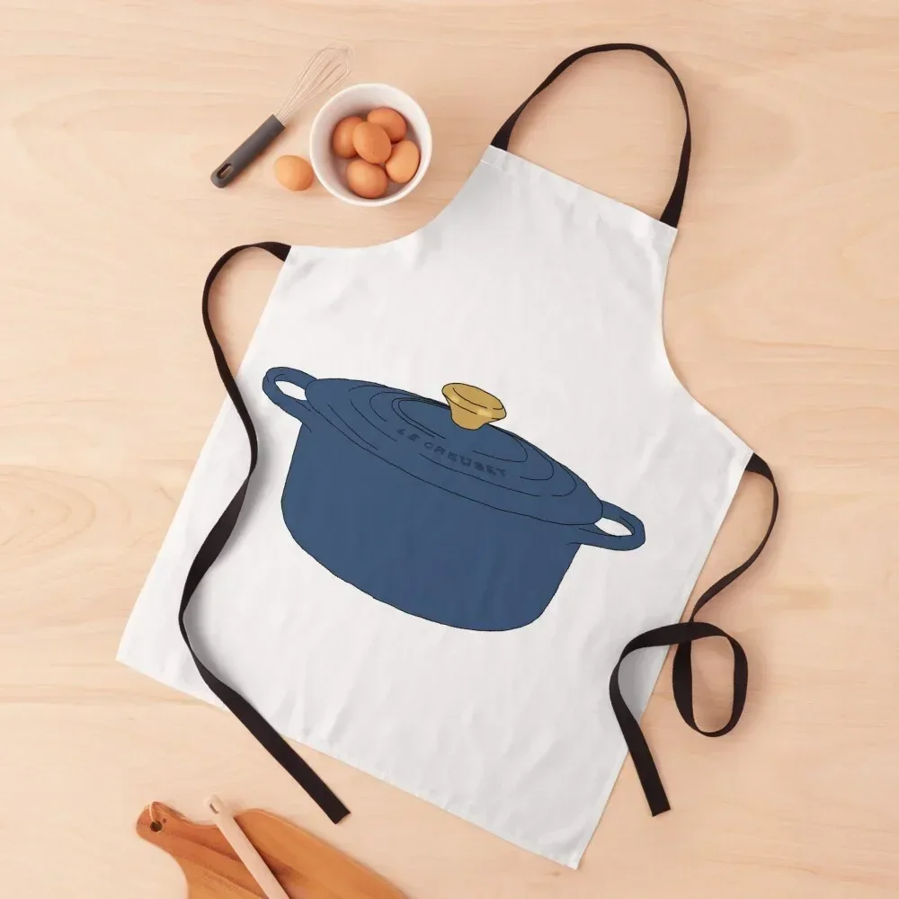 

le creuset dutch oven blue sticker Apron restaurant accessories Chef jacket men kitchen item Apron