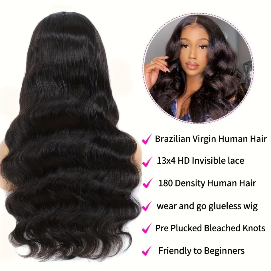 Glueless Preplucked Body Wave Wig Human Hair Ready To Wear 4x4 5x5 Lace Closure Wig Loose Wave Lace Front Wig 40 Inches Long Wig