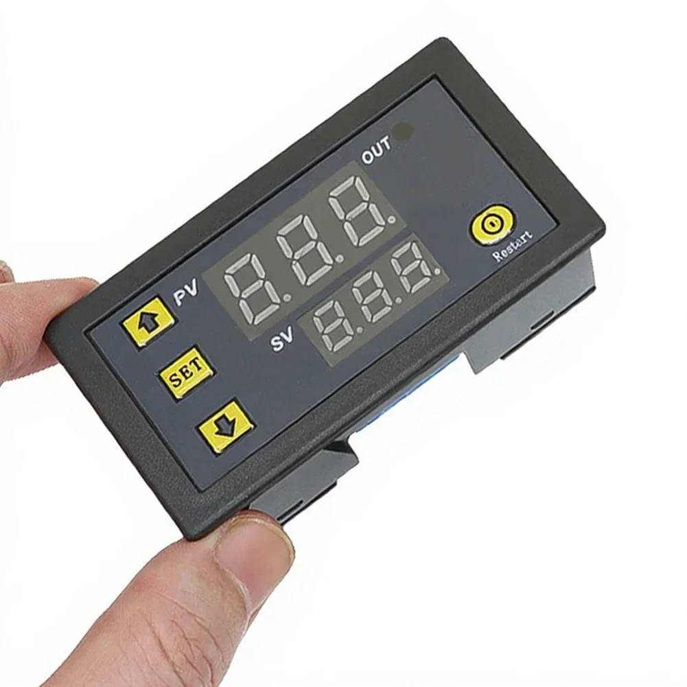 Cycle Timer Delay Relay 110 220V 20A with Programmable Settings and Dual LED Display for Home and Industrial Use