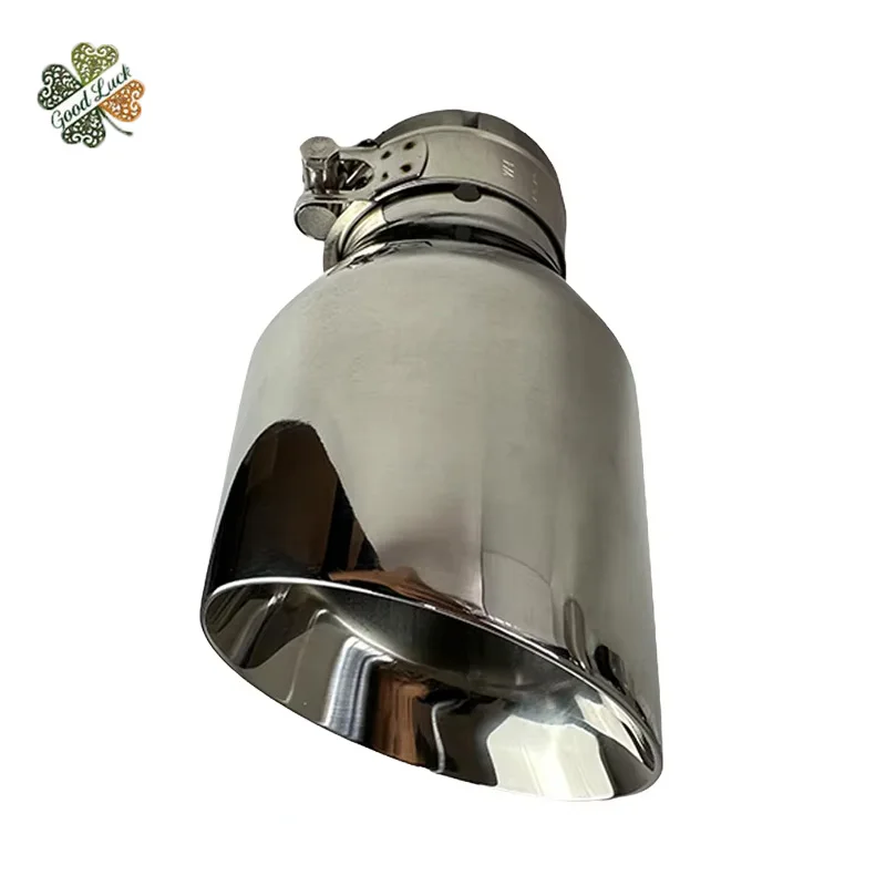 1pc NO logo double-layer stainless steel car exhaust pipe tail throat tail mouth polished bright color car decoration