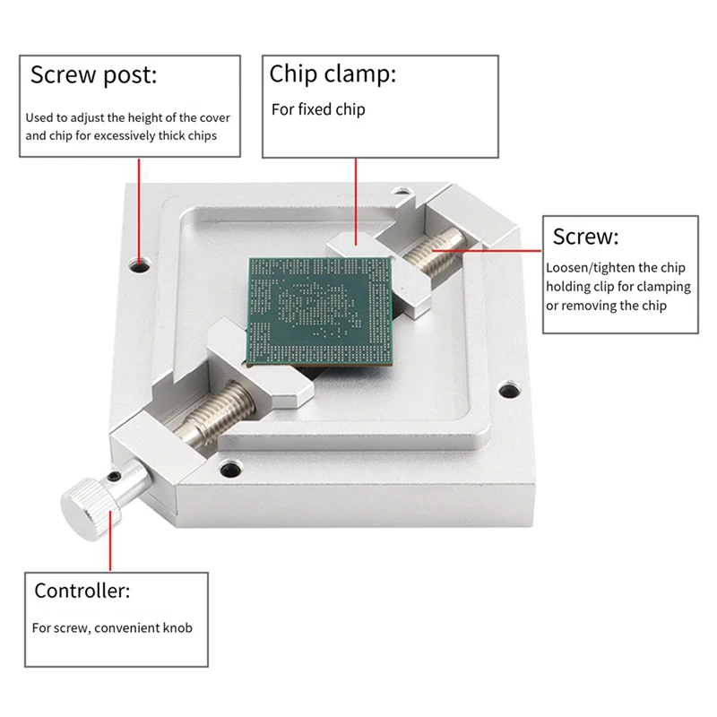 

BGA Reballing Kit 90Mm Reball Station Fixture Jig With 10PCS Universal Stencil Templates PCB Template Bracket Clamp Spare Parts