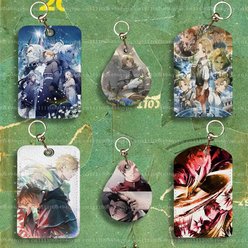 M-Mushoku Anime Tensei Keychain Card Holder Leather Keeps ID Cash Keys Cards Ready for Work, School, Travel Daily Errands