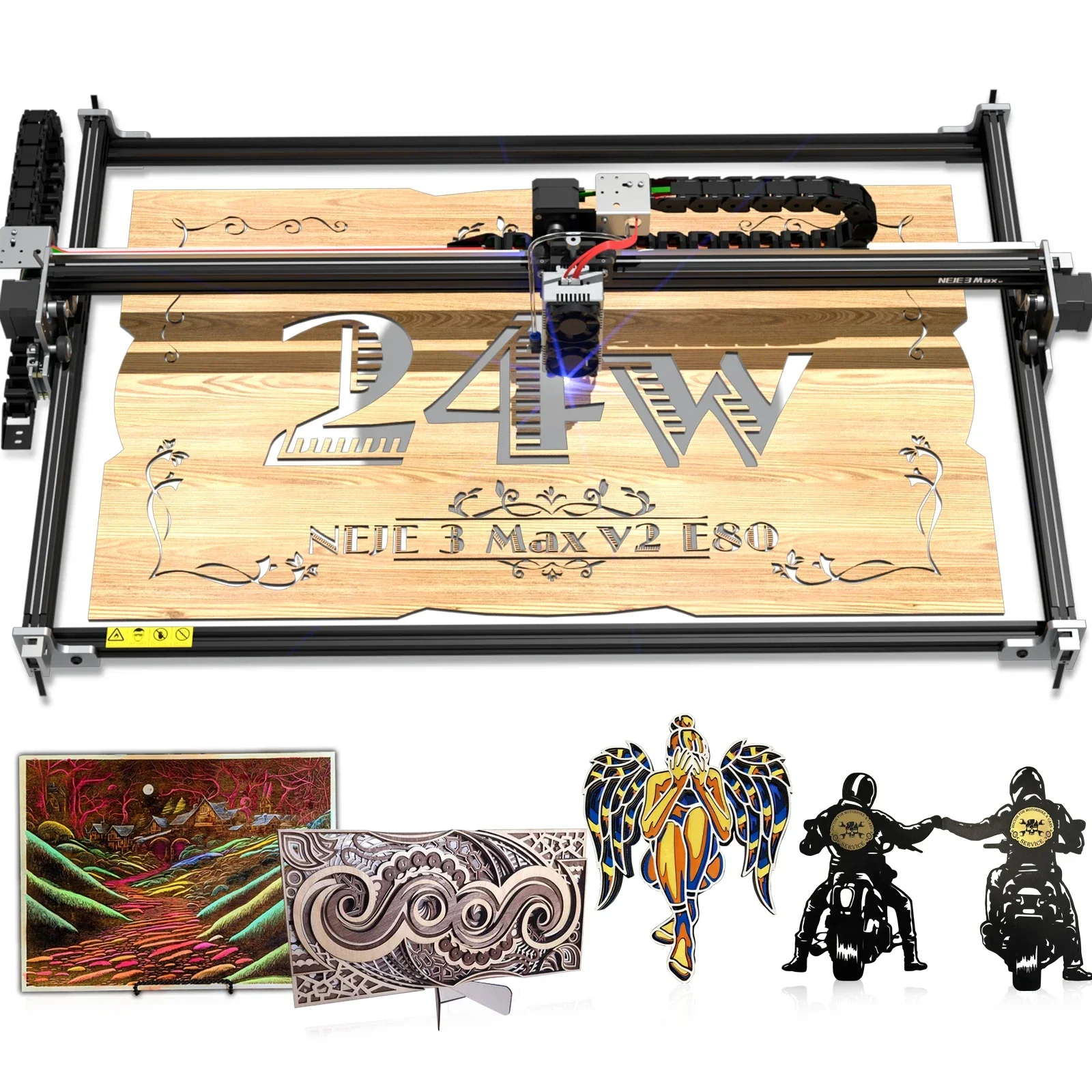 

SZ NEJE 24W DIY DIODE CNC Wood Router Laser Carving Machine Portable Laser Engraving machine 3 Max V2 E80