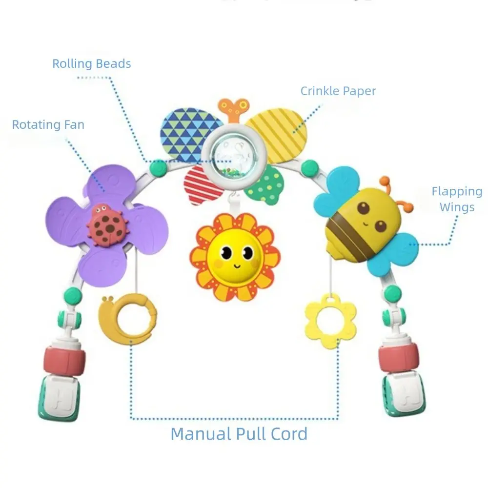 High Quality Colorful Bedbell Toy Arch Crib Multi-purpose Bed Clip Hanging Toys Foldable Stroller Toy
