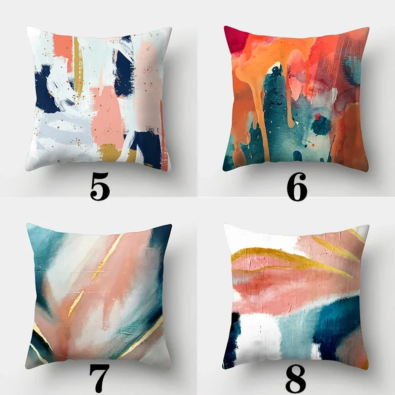 Oil painting art style Pillowcase 45cmX45cm Square Sofa Pillow Cover Colorful ink Cushion cover